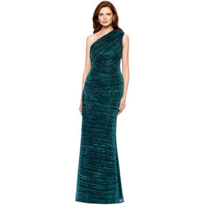 Betsy & Adam Formal Evening Gown Womens 14W Green Wedding Cocktail Party Dress